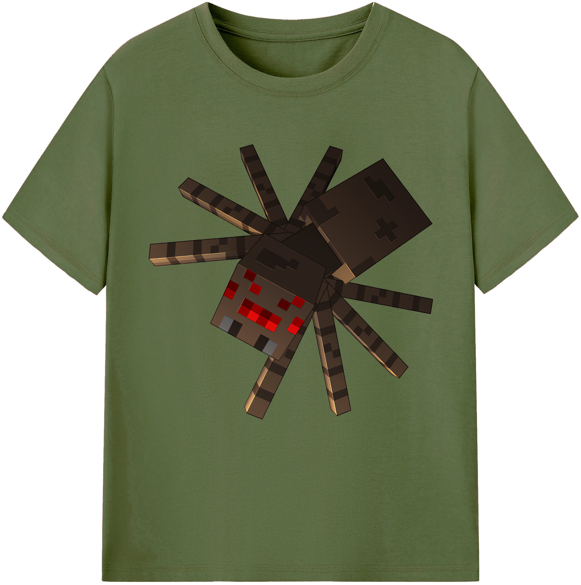 （画像用） マインクラフト ブロックの世界 Minecraft MC Block world 綿100％半袖Tシャツ（フロントプリント）